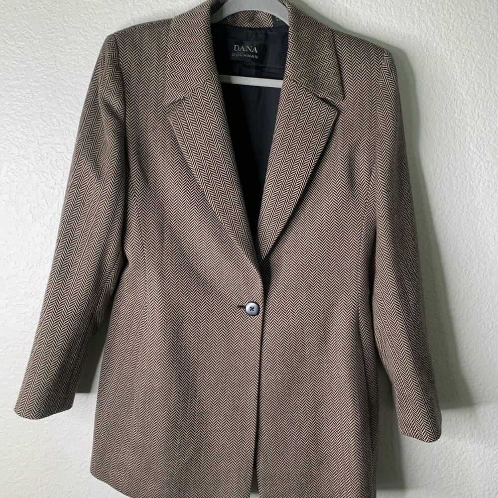DANA BUCHMAN Size 12 Blazer brown/ black Q104